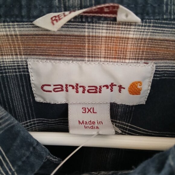Carhartt Plaid Flannel Button Up Relaxed Fit Workwear Grunge Streetwear Mens 3XL - Picture 3 of 6